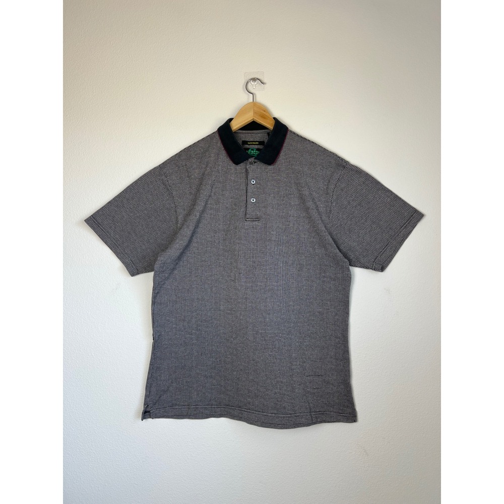 VTG Sedgefield Golf Polo Shirt L Mercerized Cotton Black White Preppy Old Money
